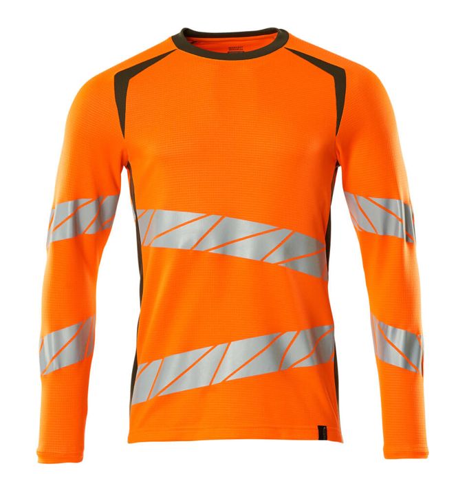 Maglietta, a maniche lunghe ACCELERATE SAFE hi-vis arancio/verde muschio