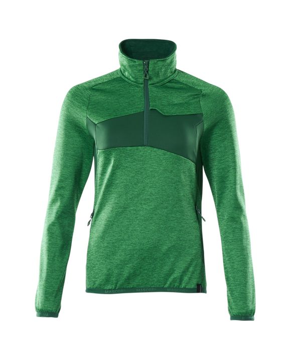 Maglione in pile con mezza cerniera ACCELERATE verde prato/verde