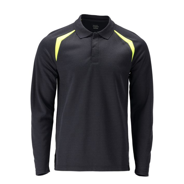 Polo, a maniche lunghe ACCELERATE MULTISAFE blu navy scuro/hi-vis giallo