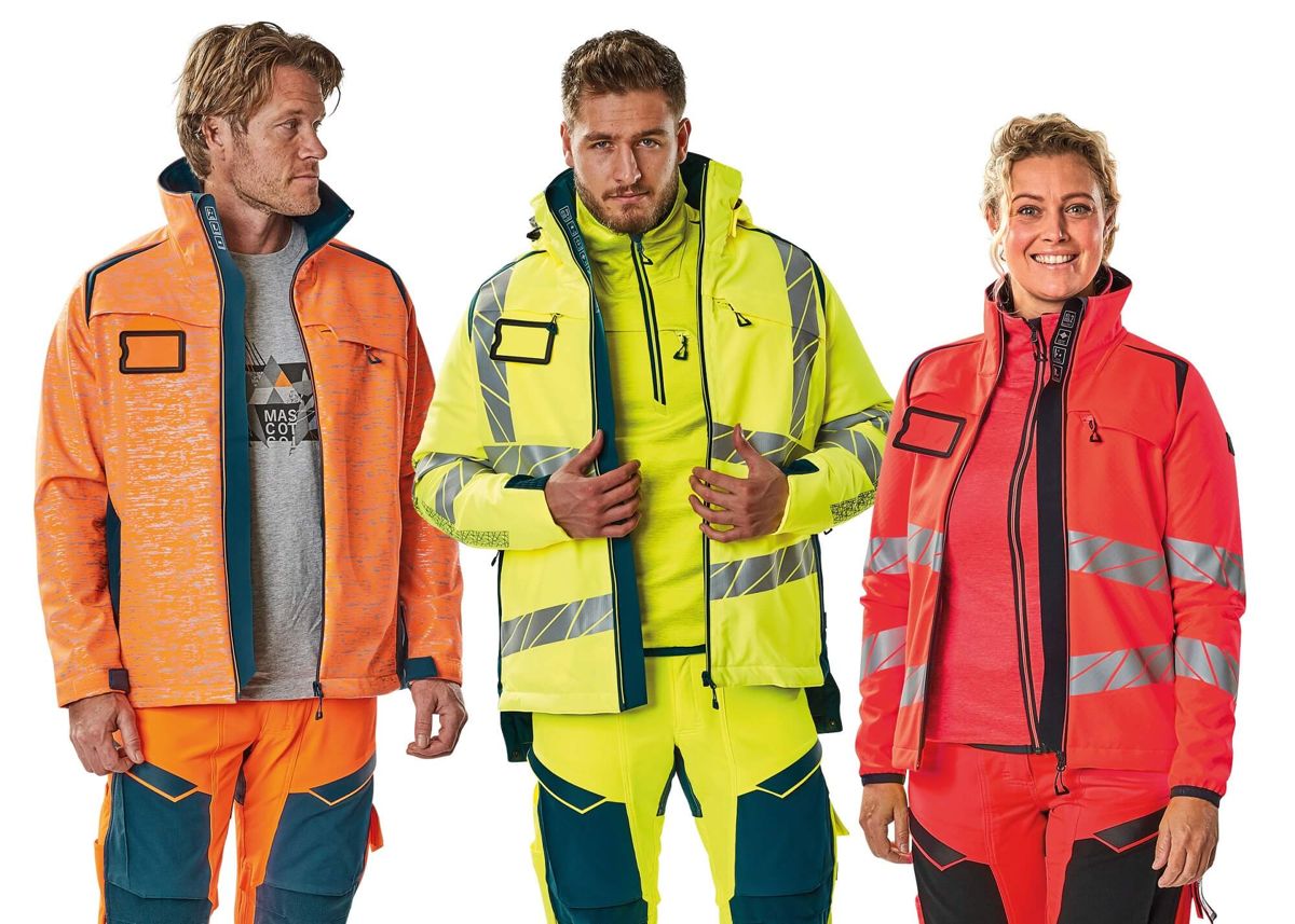 Giacca Softshell ACCELERATE SAFE hi-vis rosso/blu navy scuro