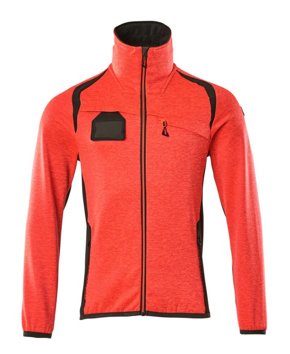 Maglione in pile con chiusura lampo ACCELERATE SAFE hi-vis rosso/antracite scuro