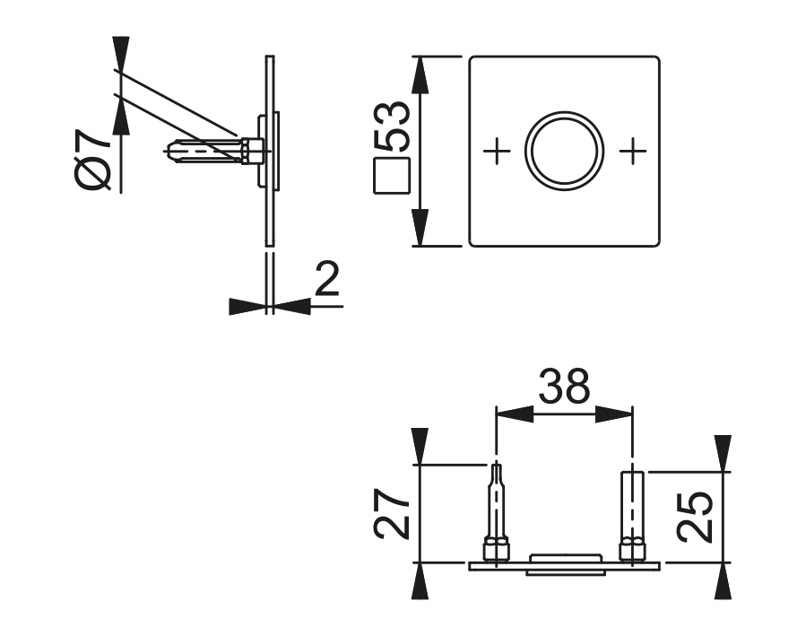 Coppia rosette piatte Quadro RapidoPlus per porte interne E848N