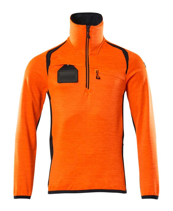 Maglione in pile con mezza cerniera ACCELERATE SAFE hi-vis arancio/blu navy scuro