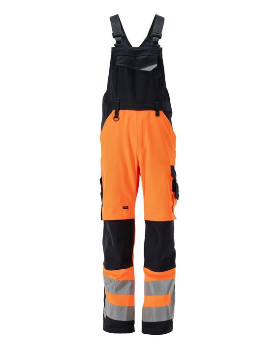 Salopette con tasche porta-ginocchiere SAFE SUPREME hi-vis arancio/blu navy scuro