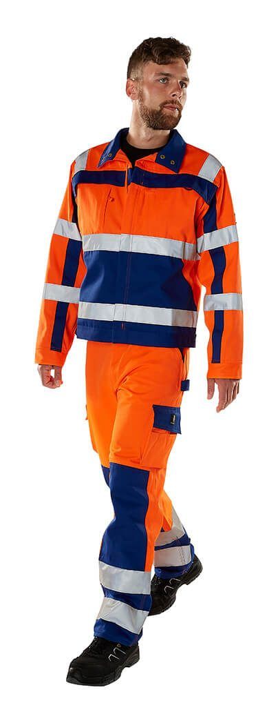 Pantaloni con tasche porta-ginocchiere SAFE COMPETE hi-vis arancio/antracite