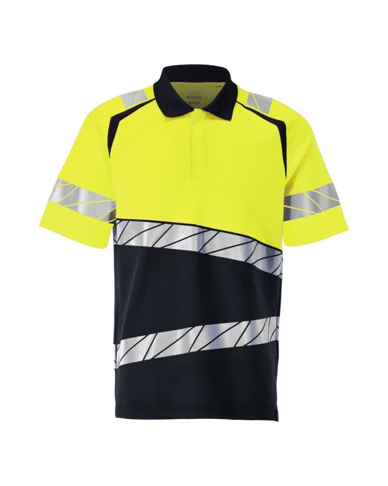 Polo ACCELERATE SAFE blu navy scuro/hi-vis giallo