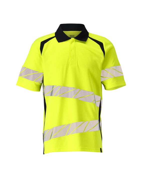 Polo ACCELERATE SAFE hi-vis giallo/blu navy scuro