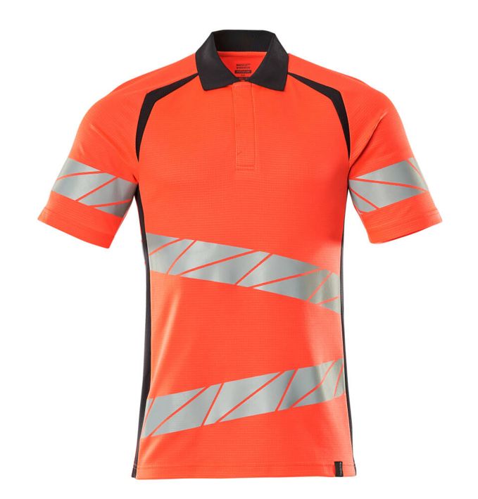 Polo ACCELERATE SAFE hi-vis rosso/blu navy scuro