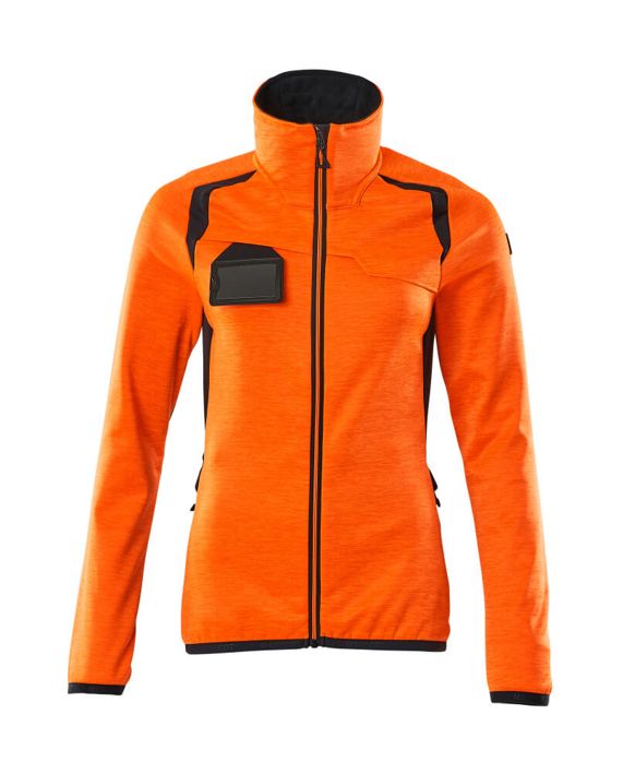 Maglione in pile con chiusura lampo ACCELERATE SAFE hi-vis arancio/blu navy scuro