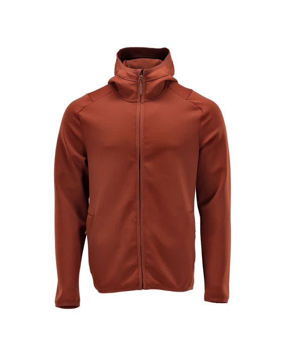 Maglione in pile con cappuccio CUSTOMIZED rosso autunno