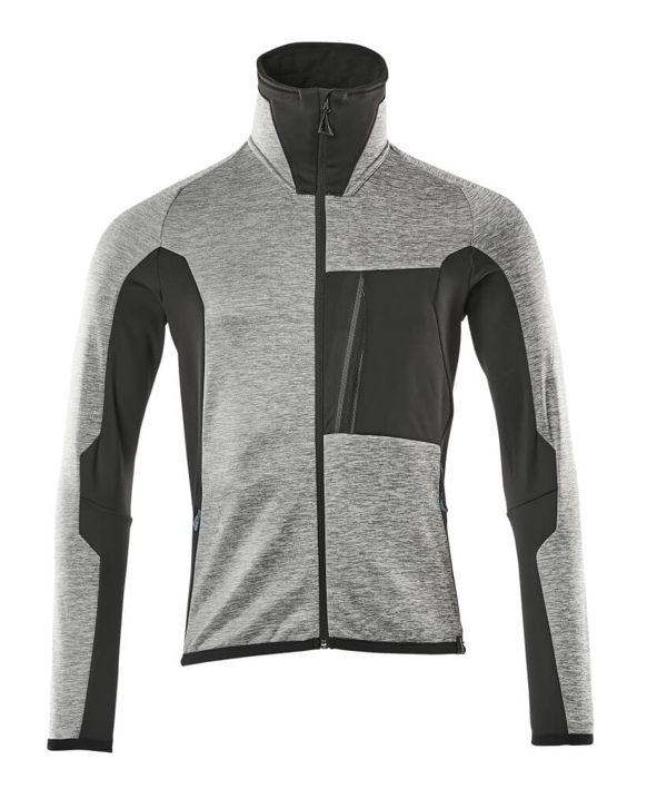 Maglione in pile con chiusura lampo ADVANCED grigio melange/nero