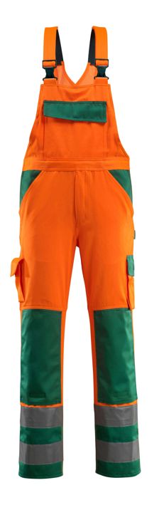 Salopette con tasche porta-ginocchiere SAFE COMPETE hi-vis arancio/verde