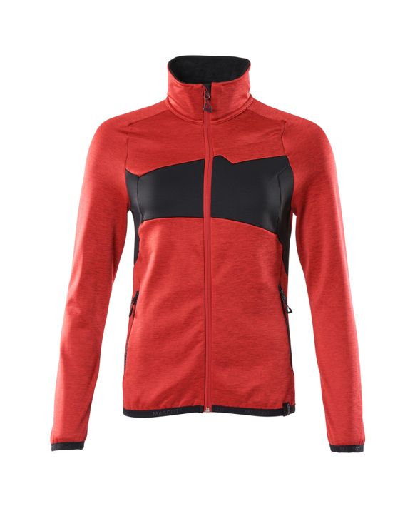 Maglione in pile con chiusura lampo ACCELERATE rosso/nero