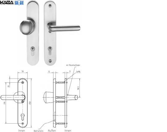 Guarnitura di sicurezza maniglione/maniglia 