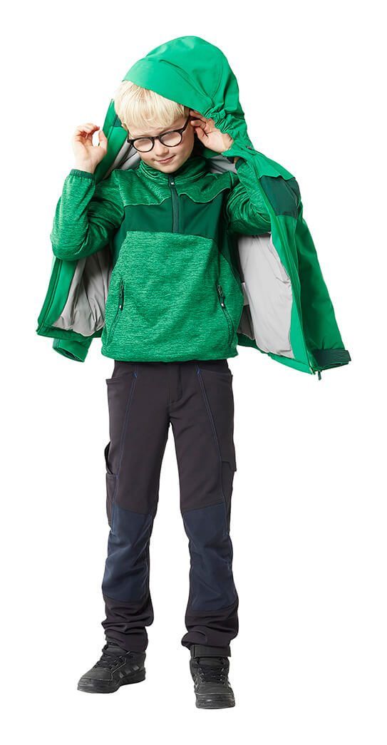 Maglione in pile da bambino ACCELERATE verde prato/verde