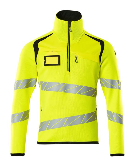 Maglione con mezza cerniera ACCELERATE SAFE hi-vis giallo/nero