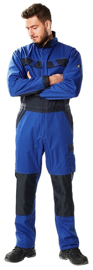 Tuta da lavoro con tasche porta-ginocchiere LIGHT blu royal/blu navy scuro