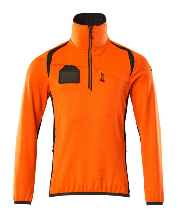 Maglione in pile con mezza cerniera ACCELERATE SAFE hi-vis arancio/antracite scuro
