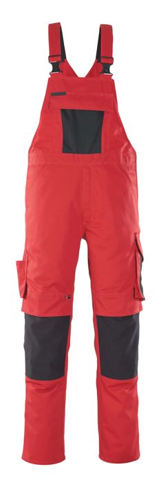 Salopette con tasche porta-ginocchiere UNIQUE rosso/nero