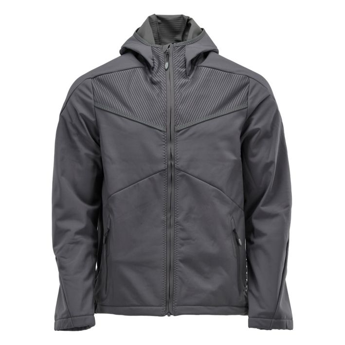 Giacca Softshell con cappuccio CUSTOMIZED grigio pietra