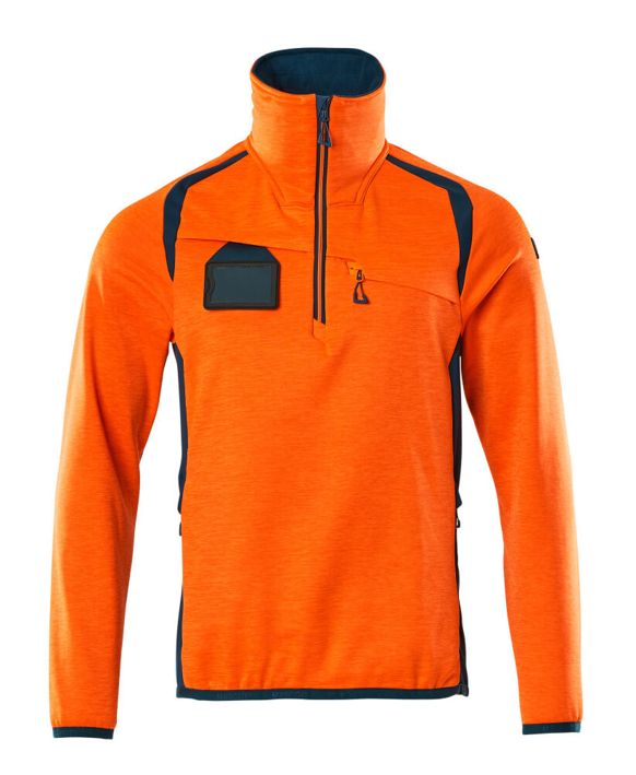 Maglione in pile con mezza cerniera ACCELERATE SAFE hi-vis arancio/petrolio scuro