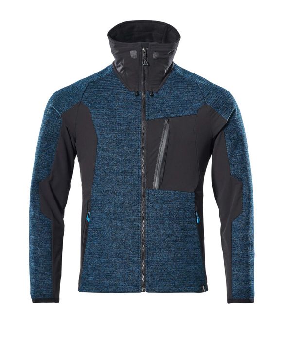 Giacca in maglia con chiusura lampo ADVANCED petrolio scuro/nero