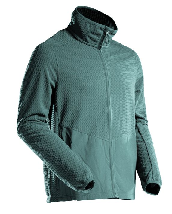 Maglione in micropile con chiusura lampo CUSTOMIZED verde foresta chiaro