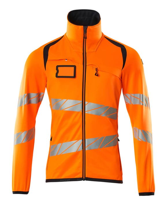 Maglione in pile con chiusura lampo ACCELERATE SAFE hi-vis arancio/blu navy scuro