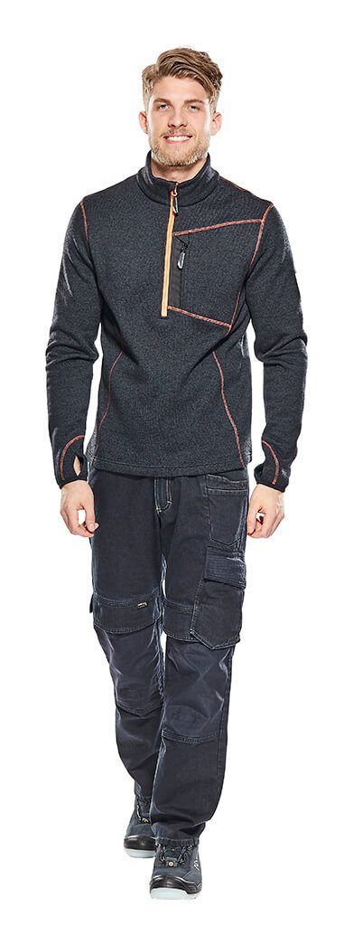 Maglione con mezza cerniera HARDWEAR blu navy scuro