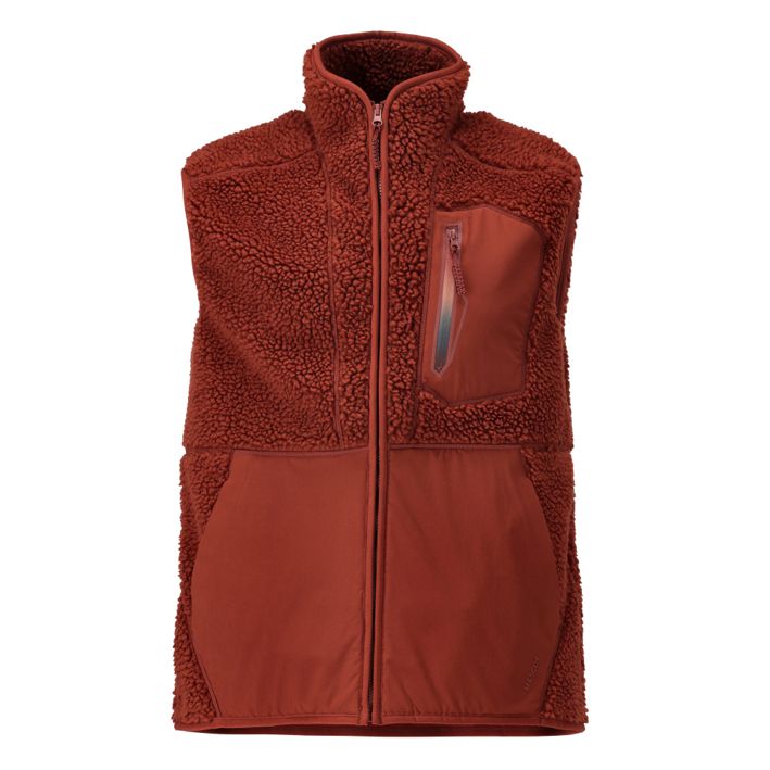 Gilet in pile con chiusura lampo CUSTOMIZED rosso autunno