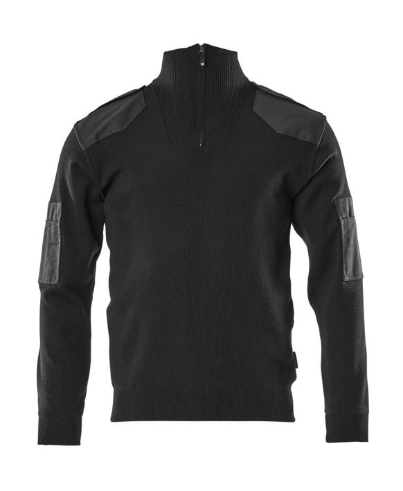 Maglione con mezza cerniera FRONTLINE nero