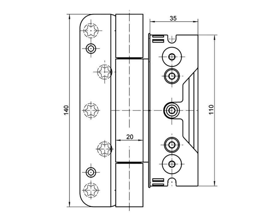 Cerniera BAKA Protect 4010 3D FD con perno di sicurezza 