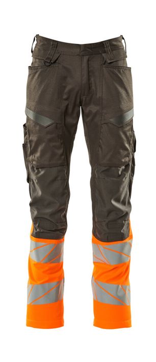 Pantaloni con tasche porta-ginocchiere ACCELERATE SAFE antracite scuro/hi-vis arancio
