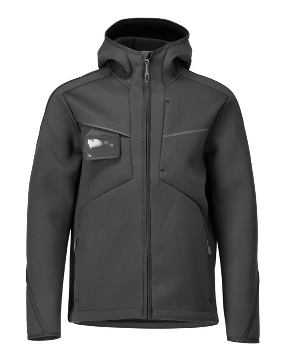 Giacca Softshell con cappuccio CUSTOMIZED nero