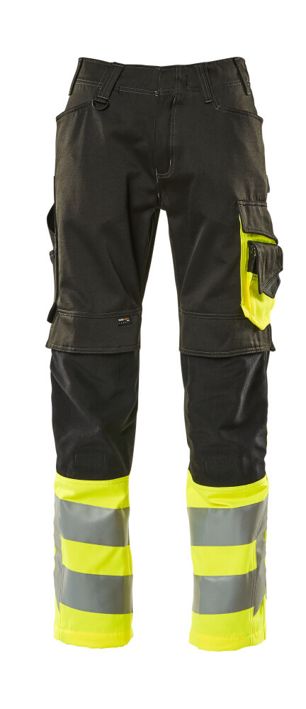 Pantaloni con tasche porta-ginocchiere SAFE SUPREME nero/hi-vis giallo