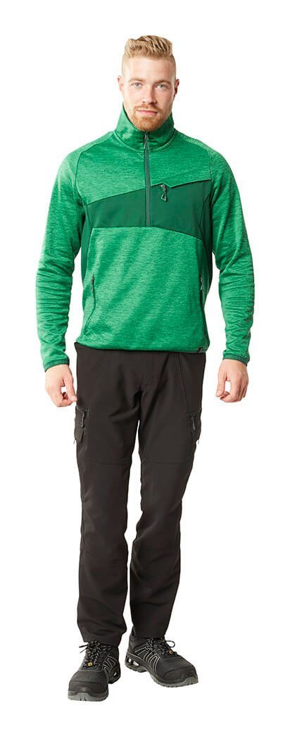 Maglione in pile con mezza cerniera ACCELERATE azzurro/blu navy scuro