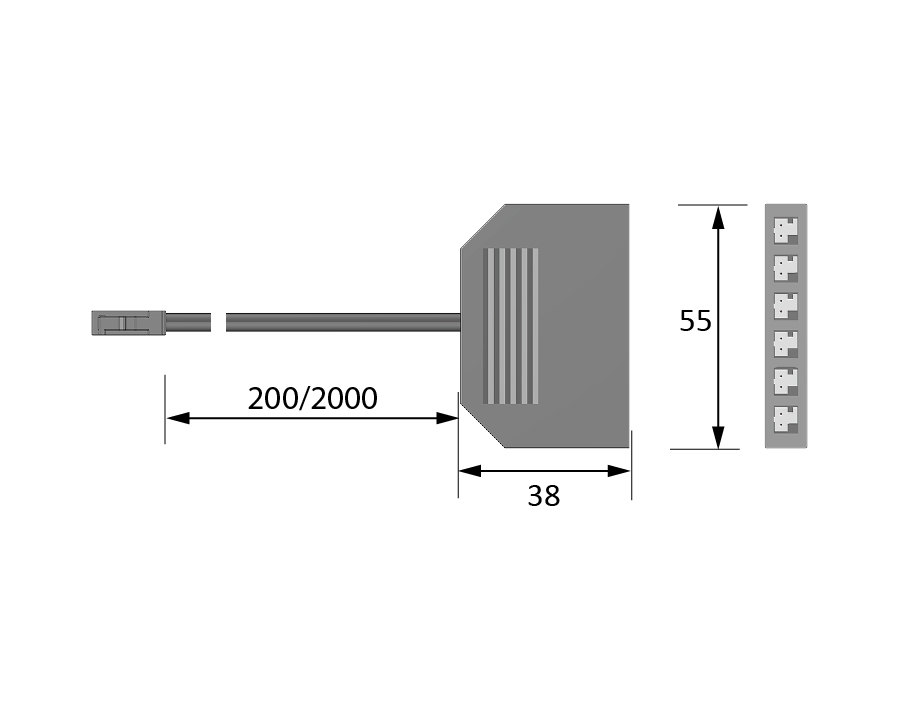 Distributore elettrico M1 a 6 vie