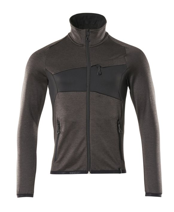 Maglione in pile con chiusura lampo ACCELERATE antracite scuro/nero
