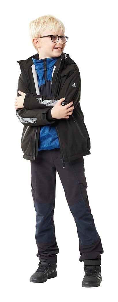 Maglione in pile da bambino ACCELERATE azzurro/blu navy scuro