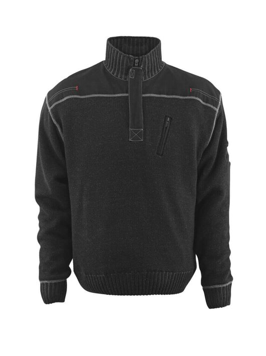Maglione con mezza cerniera FRONTLINE nero