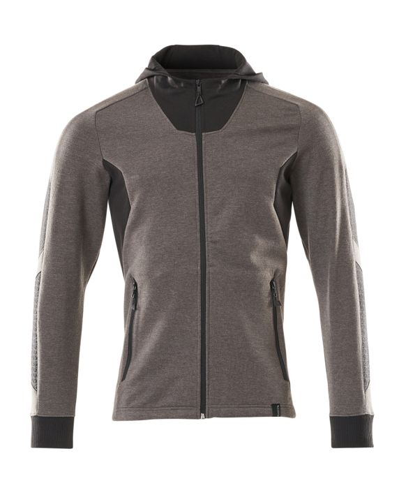 Felpa con cappuccio con chiusura lampo ACCELERATE antracite scuro/nero