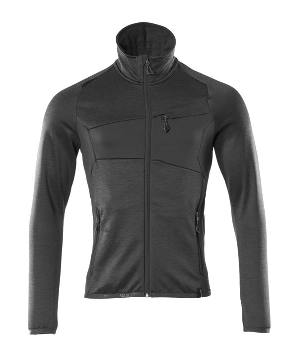 Maglione in pile con chiusura lampo ACCELERATE nero