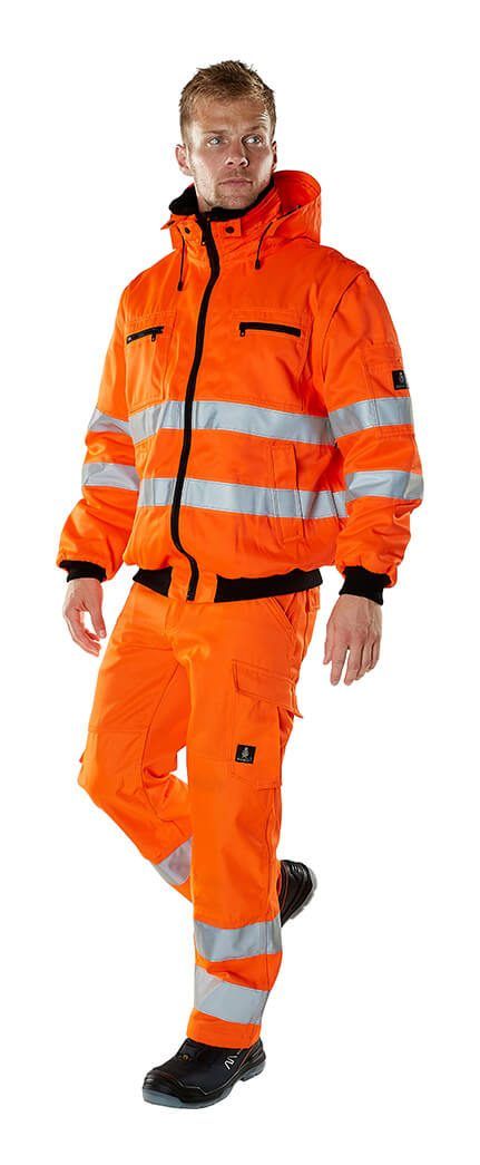 Pantaloni con tasche porta-ginocchiere SAFE LIGHT hi-vis arancio