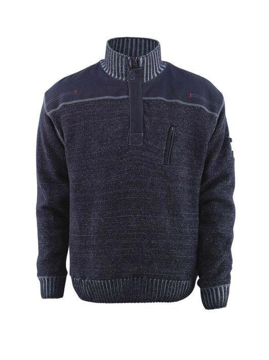 Maglione con mezza cerniera FRONTLINE blu grigio