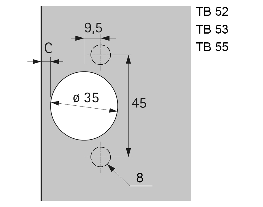 Cerniera da 110° Sensys 8645