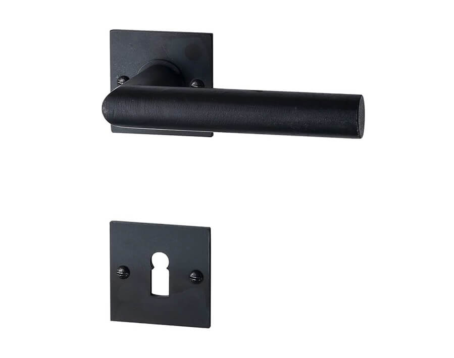 Davos 0102.187.00.0.17 Set maniglia su rosetta quadrata BB TS-50 acciaio nero