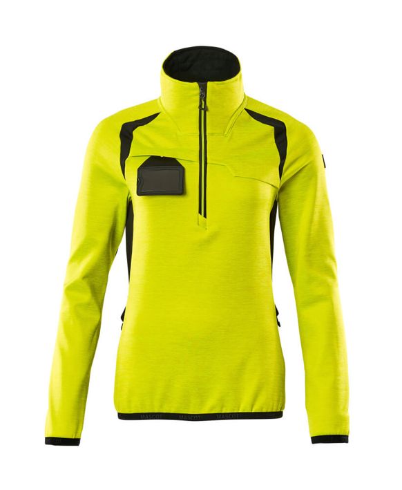 Maglione in pile con mezza cerniera ACCELERATE SAFE hi-vis giallo/nero