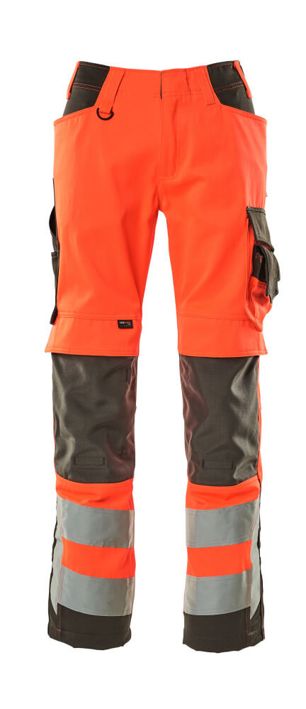 Pantaloni con tasche porta-ginocchiere SAFE SUPREME hi-vis rosso/antracite scuro