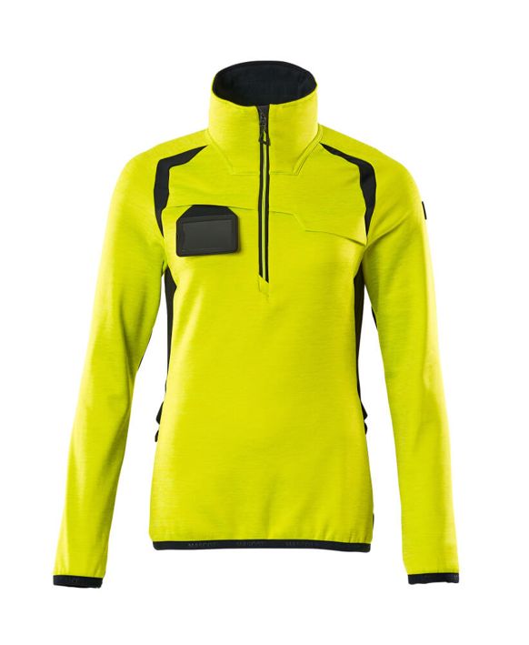 Maglione in pile con mezza cerniera ACCELERATE SAFE hi-vis giallo/blu navy scuro