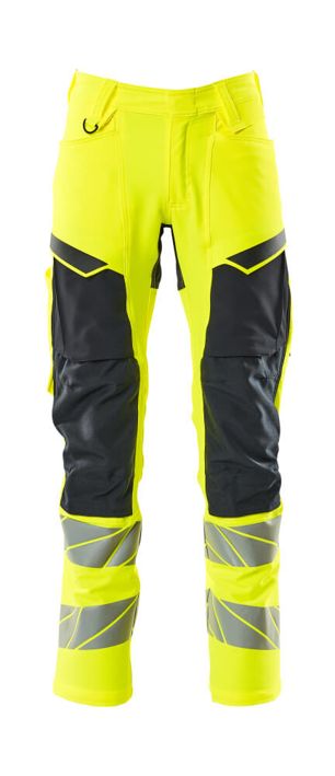 Pantaloni con tasche porta-ginocchiere ACCELERATE SAFE hi-vis giallo/blu navy scuro